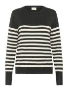 Kaffe Kalizza Striped Knit Pullover Marinblå