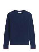 Tommy Hilfiger Co Cable Fine Gg C-Nk Ls Swt Marinblå
