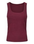 ONLY Onlea Glitter S/L 2-Ways Top Jrs Noos Burgundy