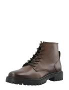 Bianco Biagina Lace Up Boot Smooth Leather Brun