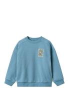 Wheat Sweatshirt L/S Badge Sander Blå