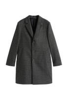 Tommy Hilfiger Dc Wool Mix Coat With Check Grå