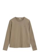 GANT Reg Shield Ls T-Shirt Beige