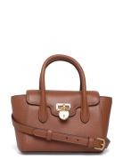 Lauren Ralph Lauren Pebbled Leather Small Tanner Satchel Brun
