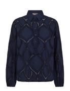 MOS MOSH Mmnolin Caminno Shirt Marinblå