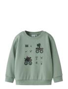Name It Nmmvimo Ls Nreg Aop Sweat Bru Grön