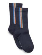 Melton Vertical Stripes Socks Marinblå