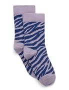 Melton Zebra Socks Lila