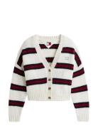 Tommy Jeans Tjw Badge Stripe Fluff Cardi Ext Vit