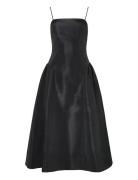 Malina Calista Exaggerated Hip Midi Dress Svart