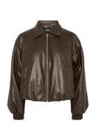 Pieces Pclara Padded Coated Bomber Jacket Brun