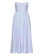 Bardot Lola Corset Stripe Midi Dress Blå