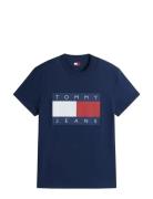 Tommy Jeans Tjm Reg Big Flag Ss Tee Ext Marinblå