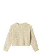 Name It Nkfholly Ls Boxy Short Knit Noos Beige