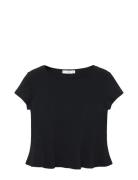 Mango A-Line Cotton Tee Svart