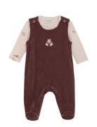 Fixoni Set W. Body And Velour Romper Brun