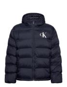 Calvin Klein Jeans Ls Nylon Monogram Puffer Jkt Marinblå