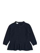 Copenhagen Colors Knitted Pullover W. Frill Marinblå