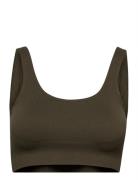 Aim´n Khaki Ribbed Seamless Bra Grön