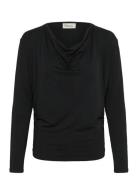 My Essential Wardrobe Vistamw Waterfall Blouse Svart