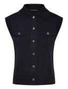 French Connection Roland Knit Collared Gilet Marinblå