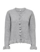 ONLY Onlrima Life Ls Fril Butto Cardi Cs Knt Grå