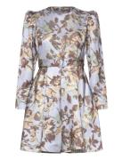 By Ti Mo Tailored Satin Belt Dress Blå