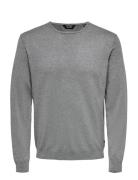 ONLY & SONS Onswyler Life Reg 14 Ls Crew Knit Noos Grå