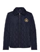 Lauren Ralph Lauren Crest-Patch Diamond-Quilted Jacket Marinblå