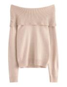 Lindex Sweater Knitted Fold Down Beige
