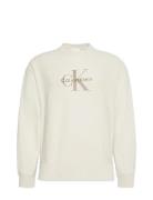 Calvin Klein Jeans Ls Premium Terry Monologo Cn Swt Kräm