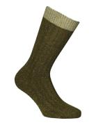 Alpacasocks&Co Merino Silk Rib Crew 1-Pack Khaki Green