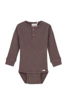 Minymo Body Ls Rib Brun