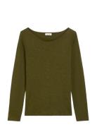 Marc O'Polo T-Shirts Long Sleeve Khaki Green