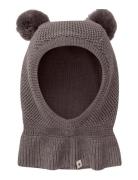 Huttelihut Balaclava Windstop Pompoms Brun
