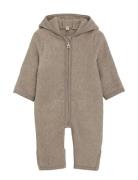Huttelihut Pram Suit Ears Cotton Fleece Beige