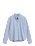 GANT Reg Classic Oxford Frill Blouse Blå