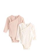 Lindex 2-Pack Ribbade Omlottbodys Rosa