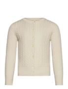 Ralph Lauren Kids Metallic Cable Cotton-Blend Cardigan Kräm
