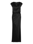 Ahlvar Gallery Yui Satin Wrap Dress Svart