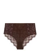 Understatement Underwear Lace Mesh Highwaist Briefs Brun