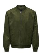 ONLY & SONS Onslucas Fake Suede Bomber Otw Noos Khaki Green