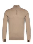 Mos Mosh Gallery Mmgadam Soft Zip Turtle Neck Knit Beige