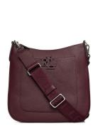 Lauren Ralph Lauren Pebbled Leather Large Cameryn Crossbody Röd