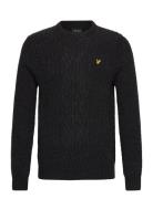Lyle & Scott Ribbed Cable Knit Jumper Svart