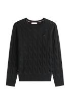 Tommy Hilfiger Soft Wool Cable C-Nk Ls Swt Svart