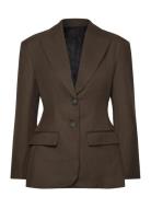 Malina Ella Tailored Peplum Blazer Khaki Green