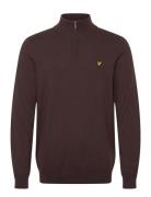 Lyle & Scott Cotton Merino Quarter Zip Jumper Brun