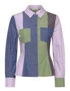 STINE GOYA 2405 Multi-Stripe Shirting, Pocket Blå