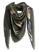 Lindex Scarf Bouquet Flower Khaki Green